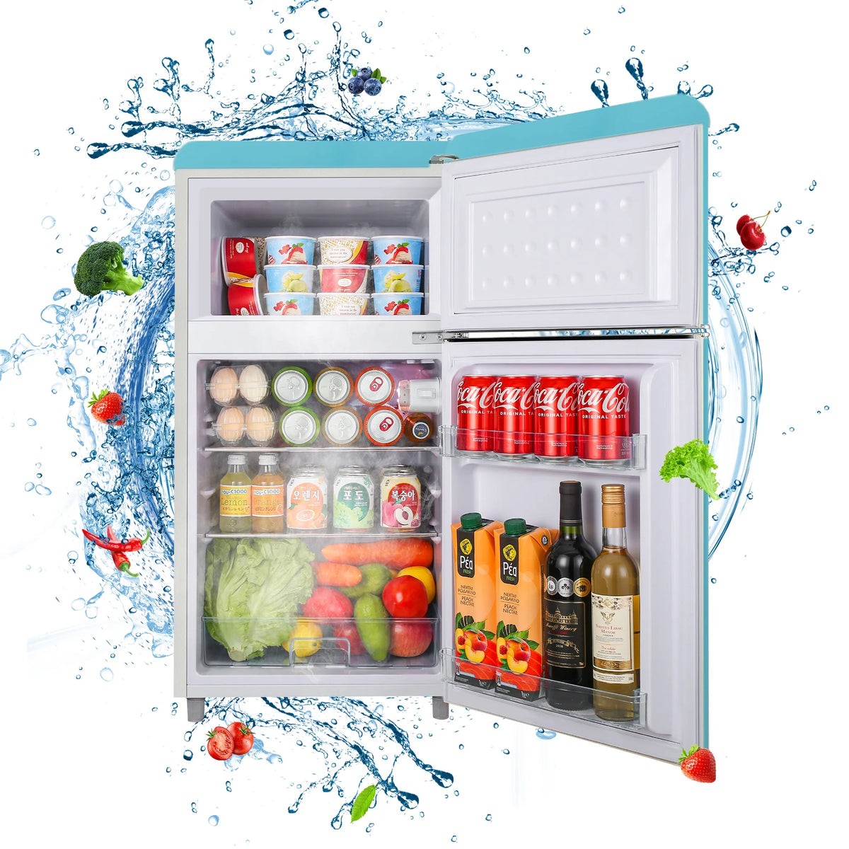 3.2 Cu.Ft 2 Doors Compact Refrigerator with Freezer W626853