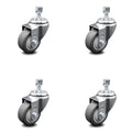 3.5 inch Thermoplastic Rubber Wheel Swivel Caster Set B1559