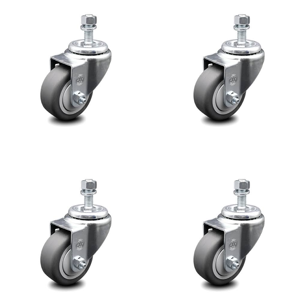 3.5 inch Thermoplastic Rubber Wheel Swivel Caster Set B1559