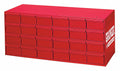 24 Red Drawer Gray Bin Cabinet V37861