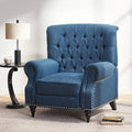 Navy Blue Fabric Recliner with Nailhead Trim M956