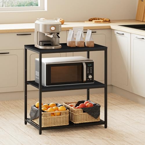 Black Kitchen Island with 3 Shelves E651410