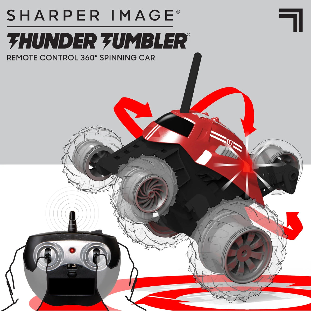 Red Remote Control 360 Spinning Car 2 pcs Q756050