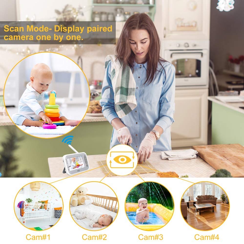 Video Baby Monitor with Two Cameras and 4.3" LCD P65824
