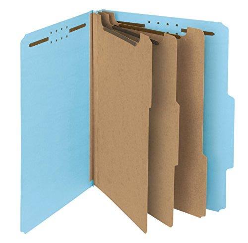 Blue Letter Size Classification File Folder with 3 Dividers W2716