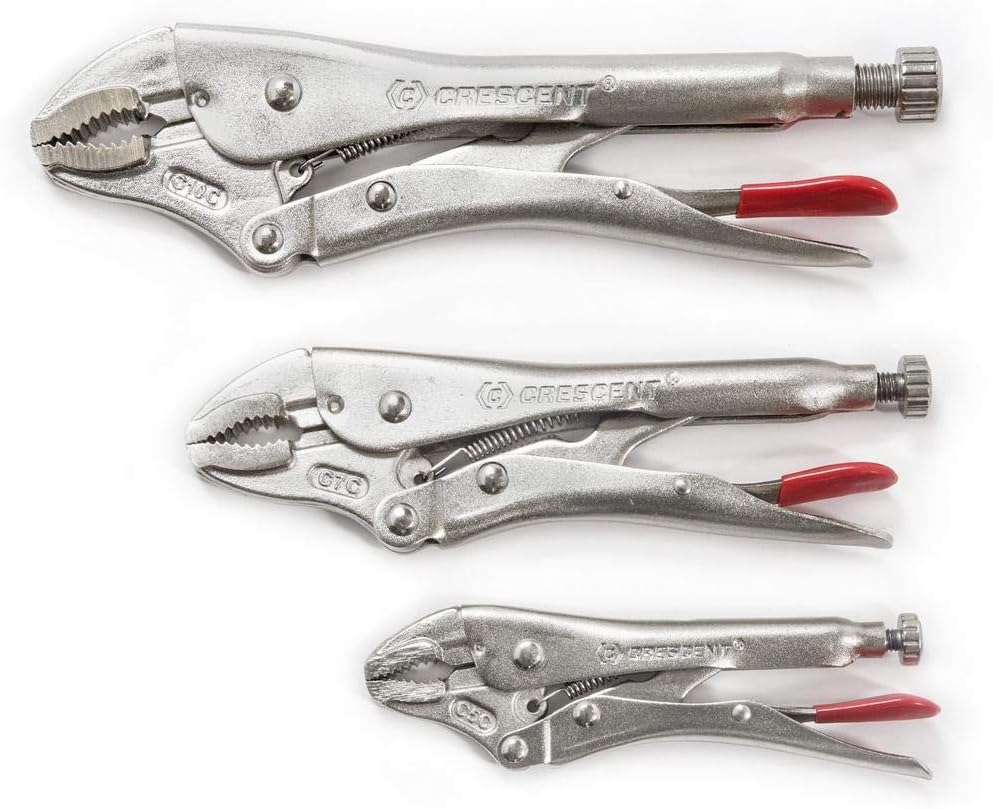 5 Piece Curved Jaw & Long Nose Locking Pliers with Wire Cutter M4611