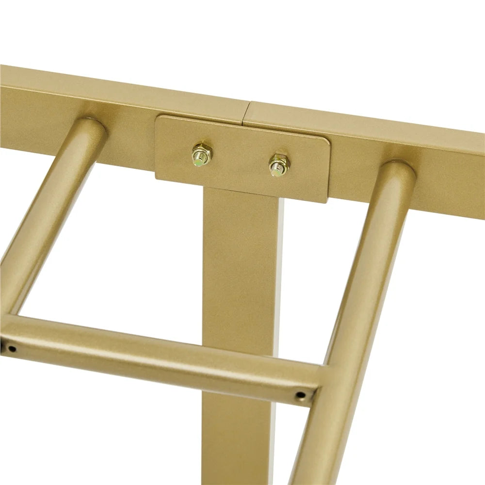 Twin XL Antique Gold Metal Platform Bed A419