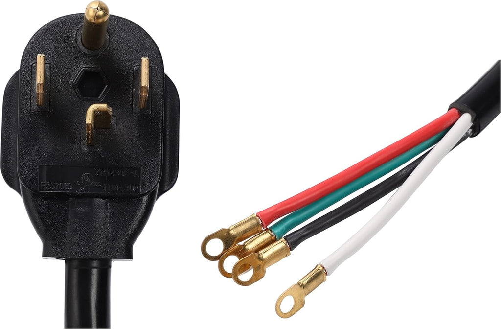 14-30P 4 Prong 10 Feet 10 AWG 30 Amp Dryer Cable Cord, Pack of 2 P503