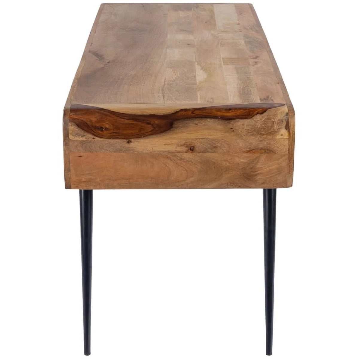 Rustic Industrial Natural Wood and Metal Desk in Brown Y297