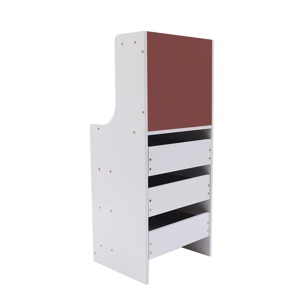 White 3 Drawer Nightstand with Storage Shelf S15475
