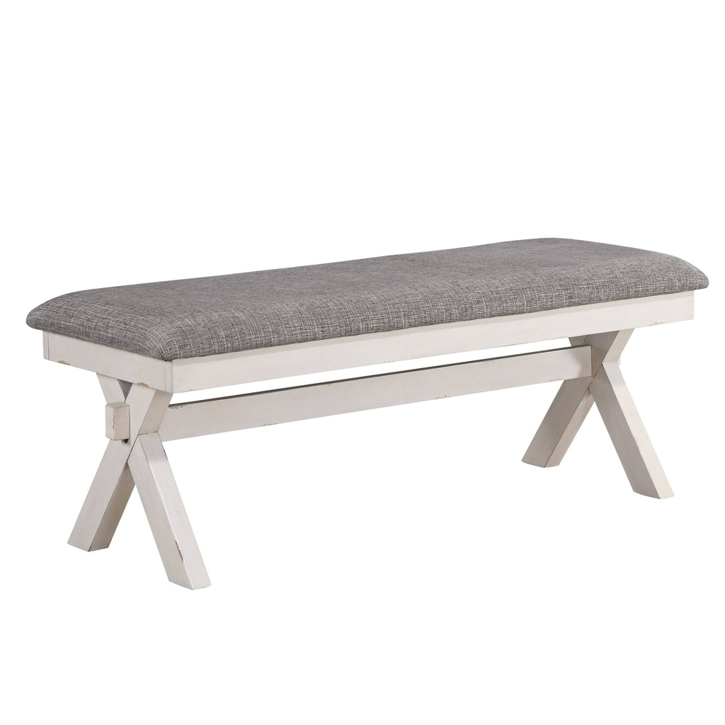 Grey Antique White Two-Seater Dining Bench N31683