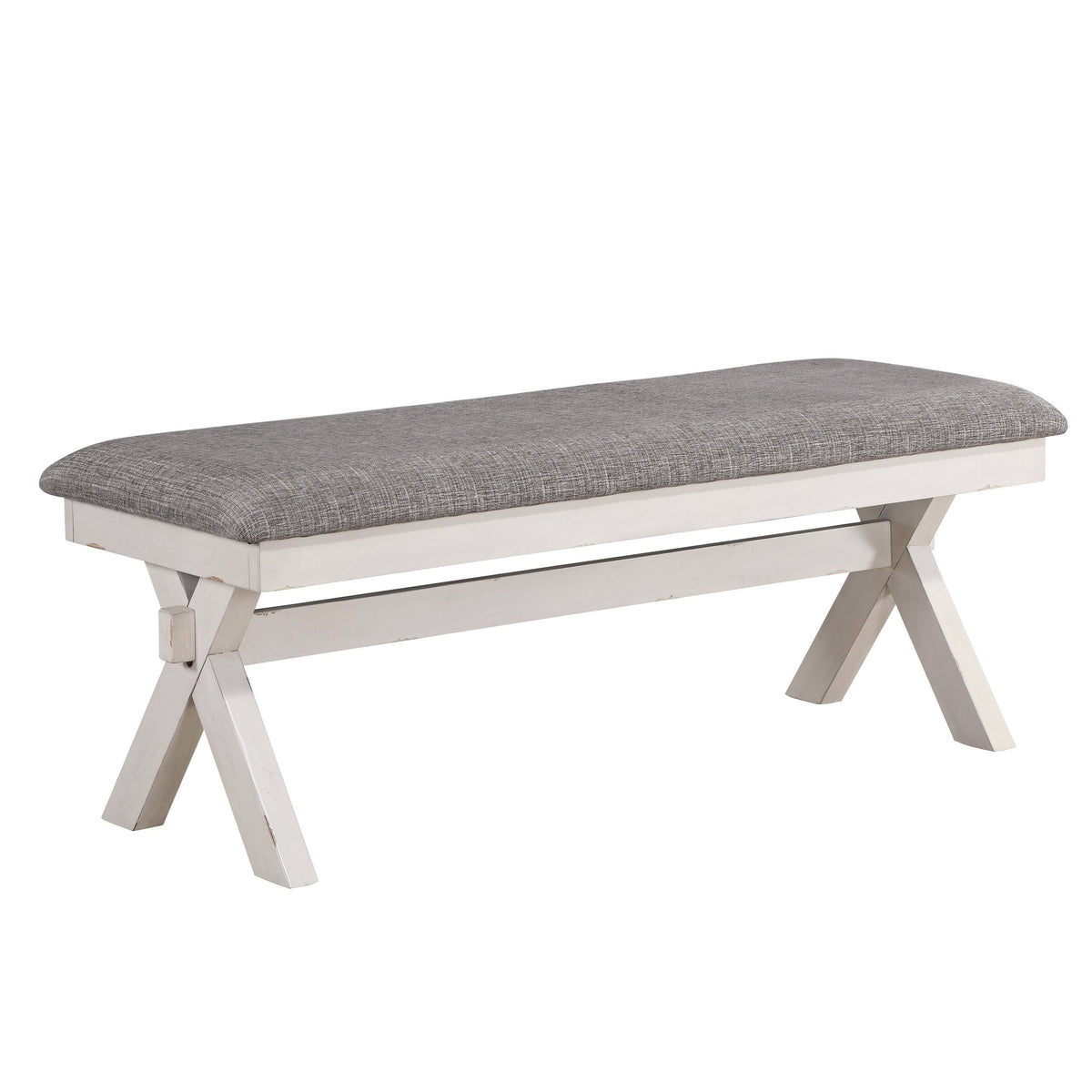 Grey Antique White Two-Seater Dining Bench N31683