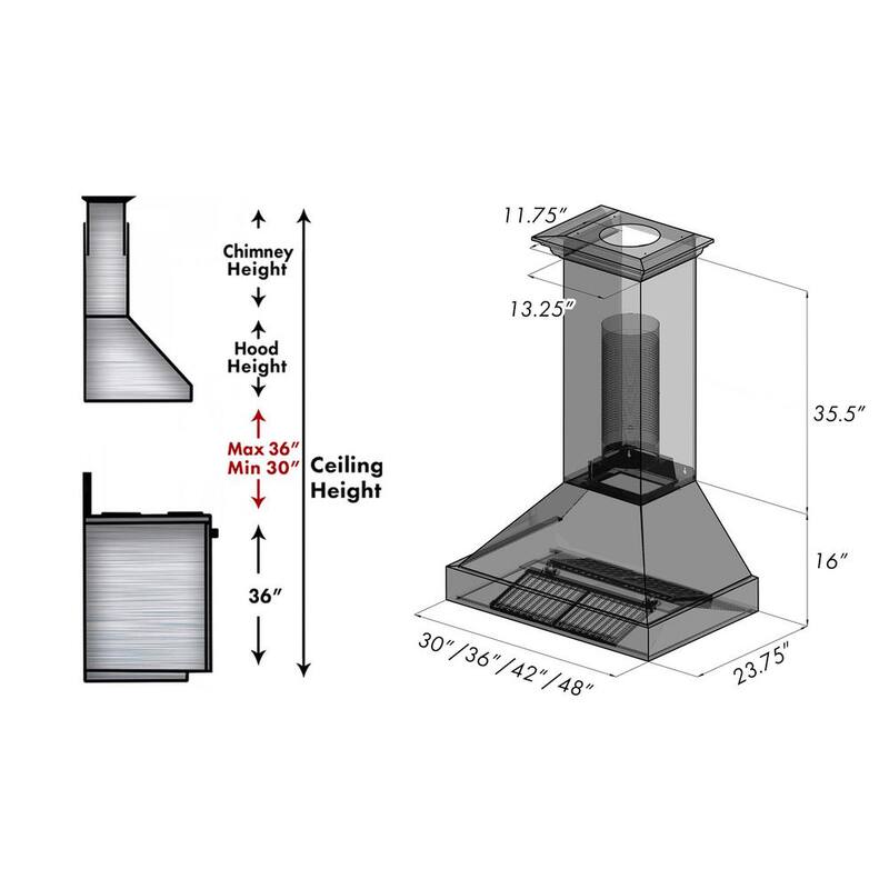 48 in. 700 CFM Ducted Wall Mount Range Hood G71769