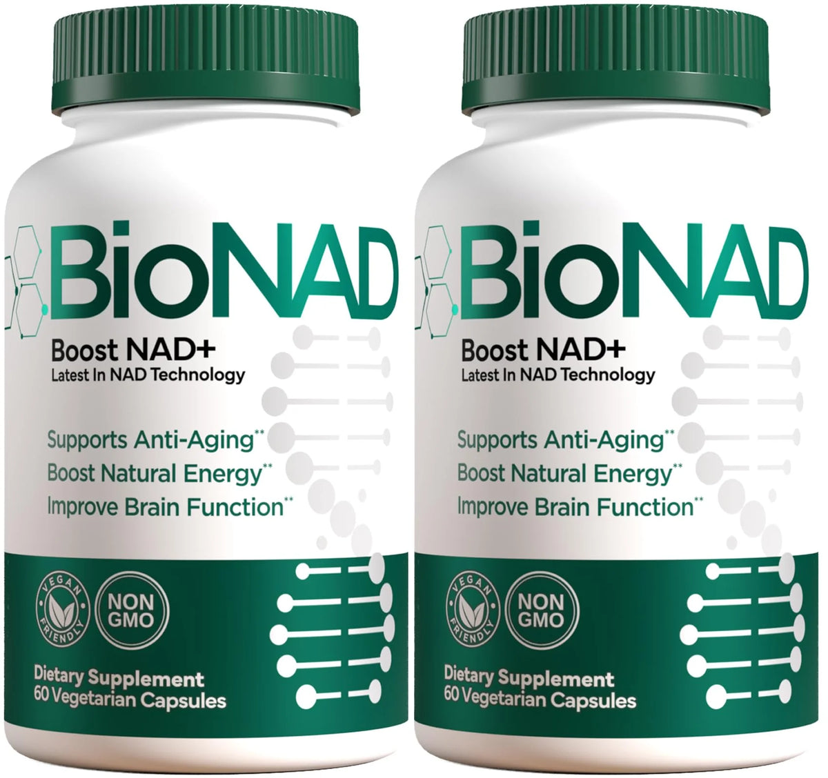 NAD+ Supplement 2 Pack Vegan Non GMO G579