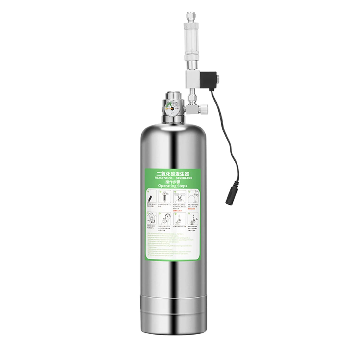 5L Double Aquarium CO2 Generator System Kit with Solenoid Valve Bubble Diffuser I56524