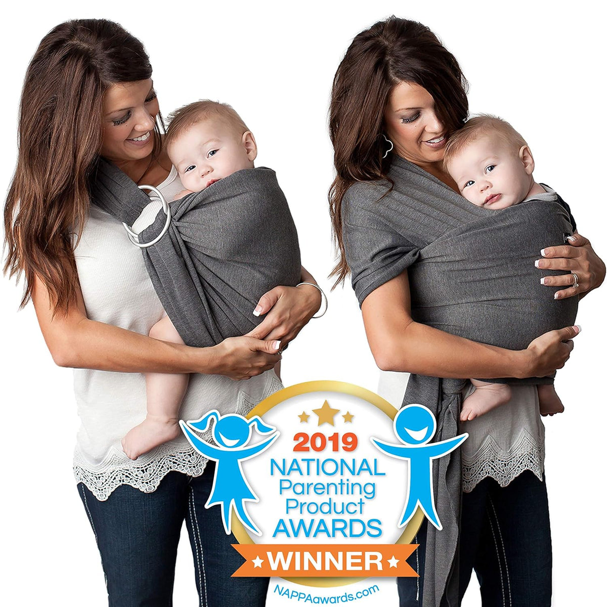 Charcoal Gray 4-in-1 Baby Wrap Carrier Pack of 2 Z18930