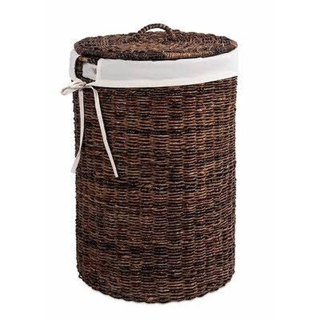 Black Wicker Laundry Hamper P45358