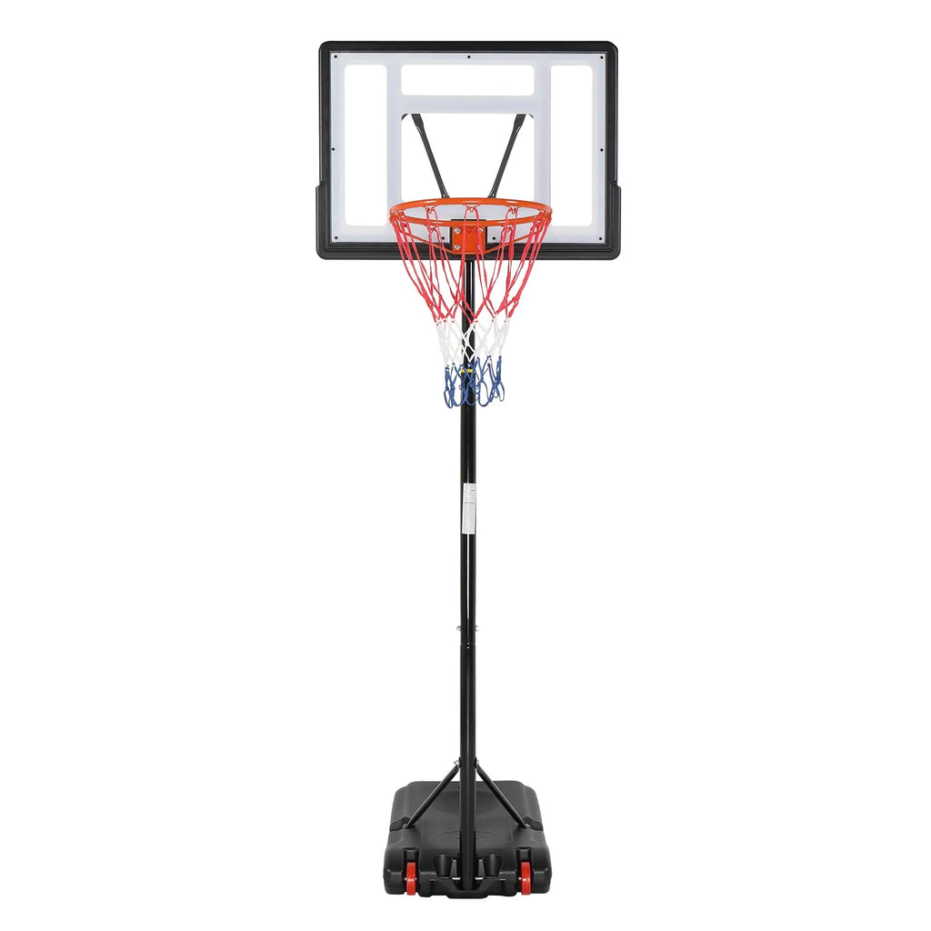33 In. Portable Adjustable Basketball Hoop with PVC Backboard Y666058