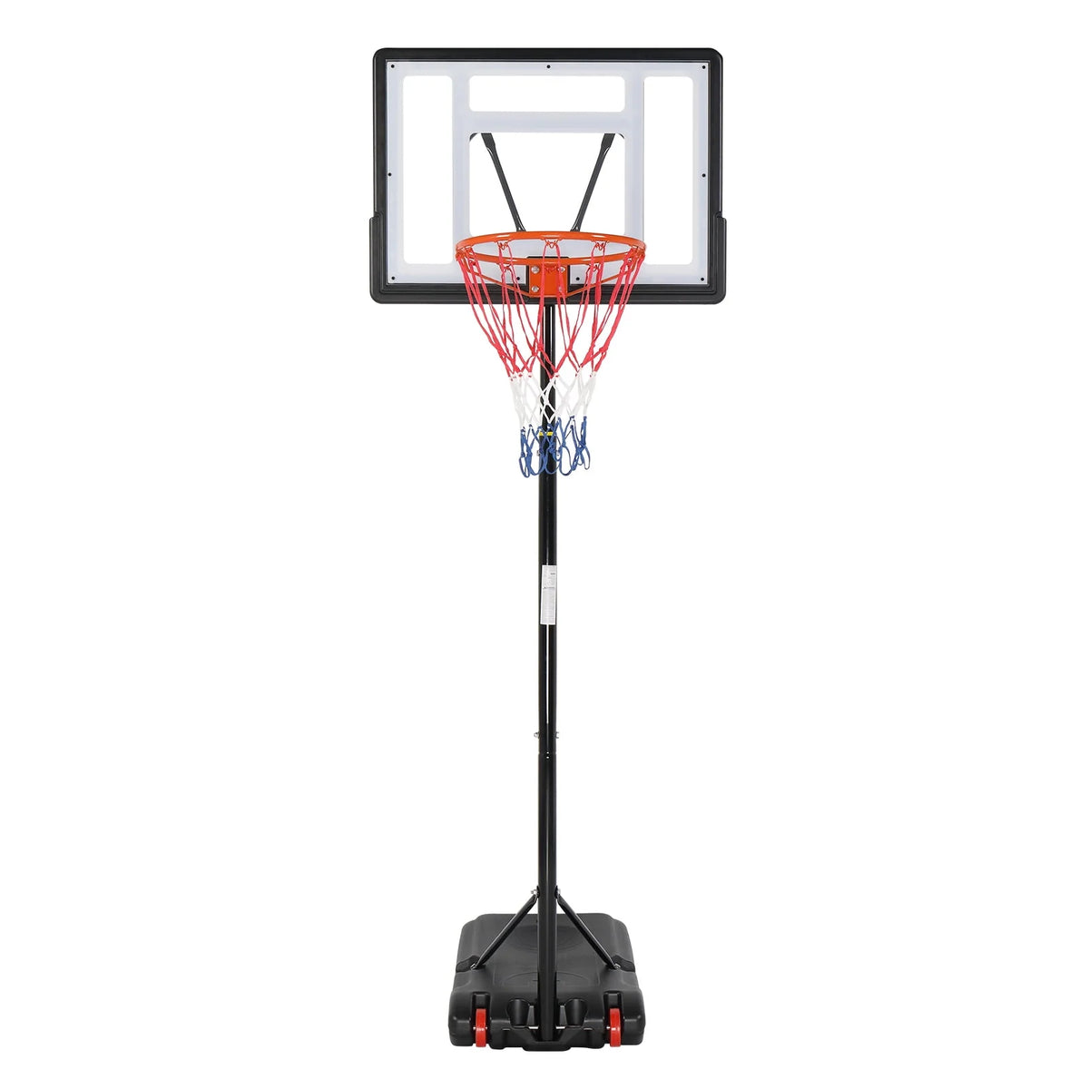 33 In. Portable Adjustable Basketball Hoop with PVC Backboard Y666058