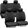Black Premium Leatherette Car Seat Cover, Front & Rear Set, Pack of 2 F870