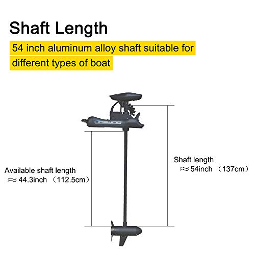 Black 12V 55LBS Bow Mount 54” Trolling Motor with Remote Control L633217